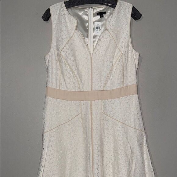 Ann Taylor White A-Line Mini Dress Cocktail - Picture 7 of 12